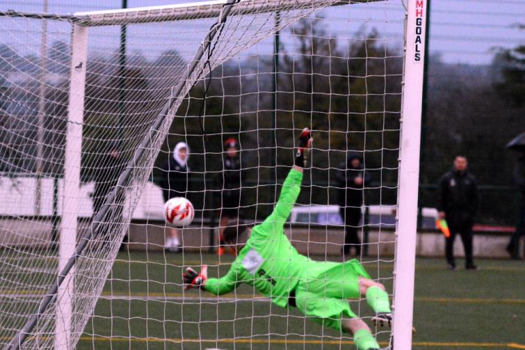 Rhys Jones - bags the opener for Goodwick with his trademark free kick